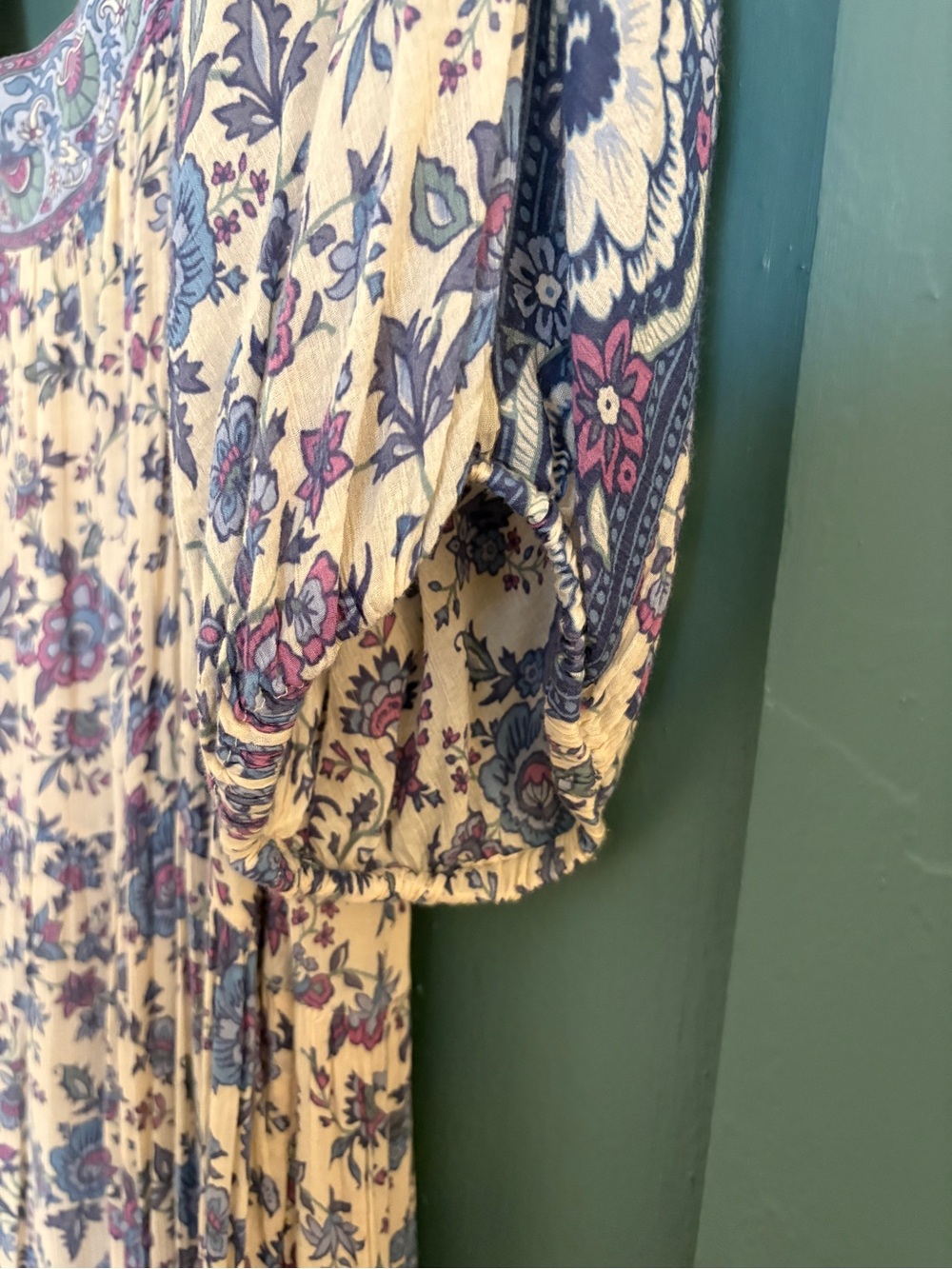 Spell Cream Maxi Dress with Blue and Purple Floral Print - Picture 6 of 11